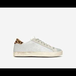 NWOT P448 John Glitter Leopard Sneaker- 38 (7.5)